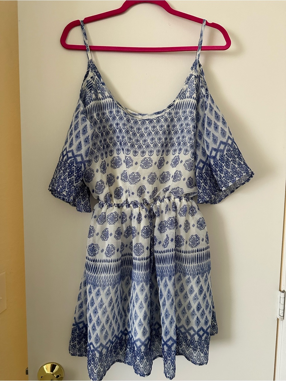 Hollister Light Blue and White Summer Dress